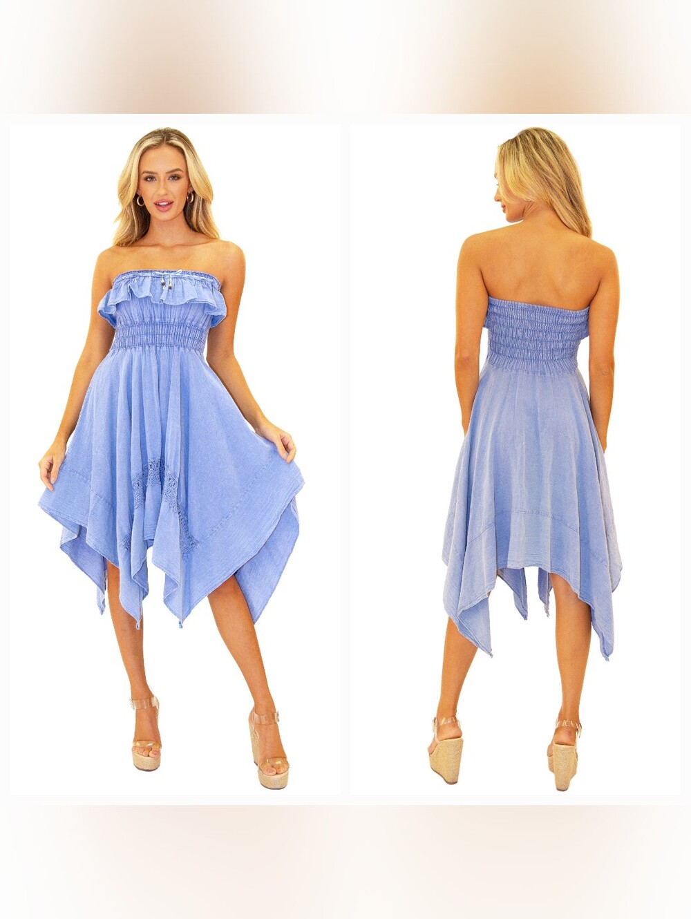 Seaspice | Sasha Strapless Flowy Cotton Midi Dress